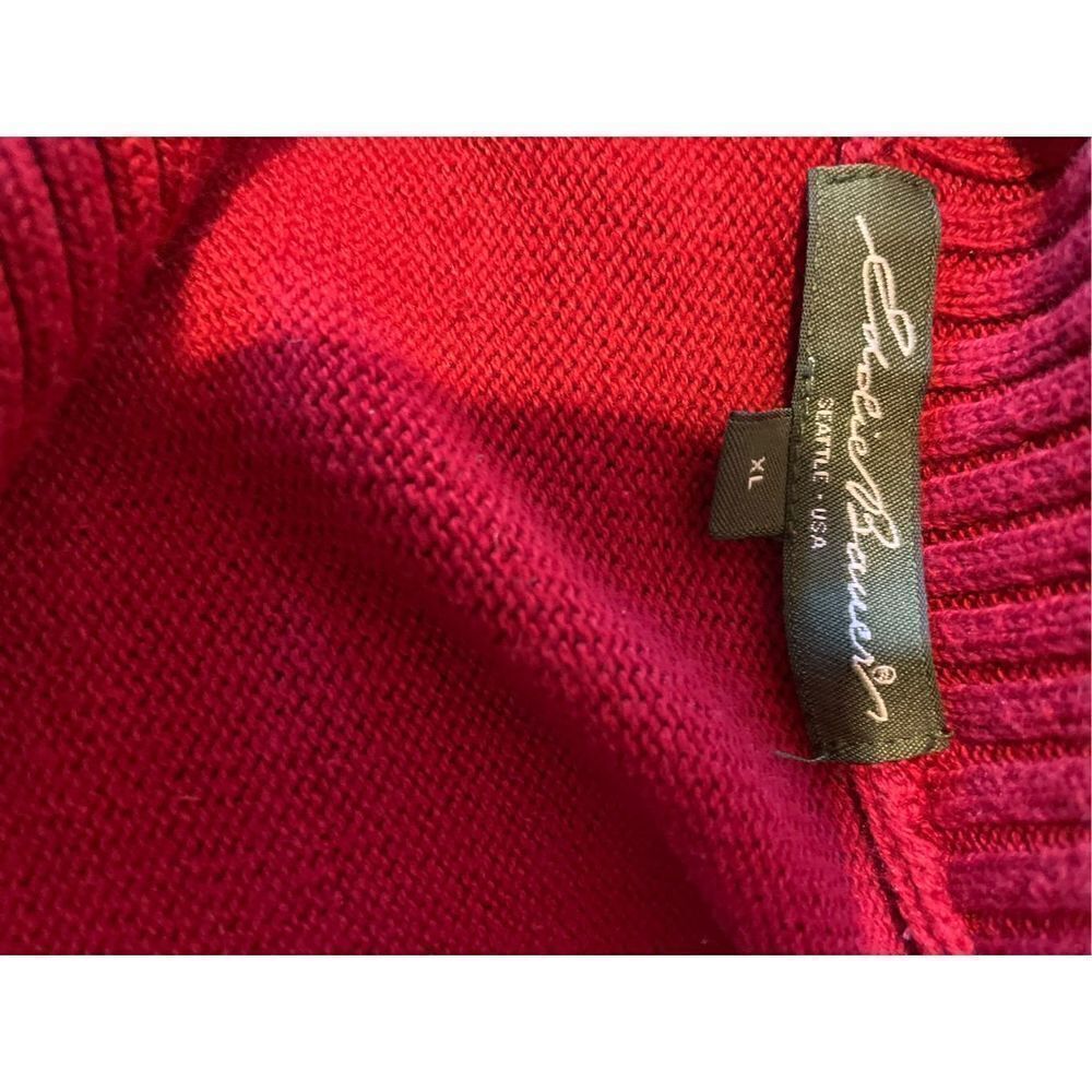 Eddie Bauer Red Half Zip Long Sleeve Sweater XL - Picture 8 of 11